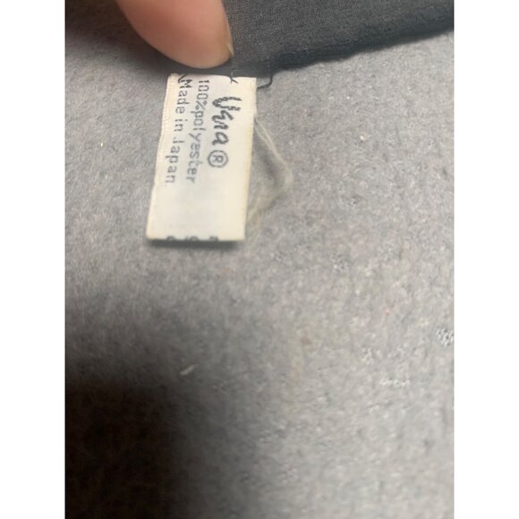 Black Vina Polyester Scarf 100% Made In Japan 23-Inch Square - Picture 2 of 7